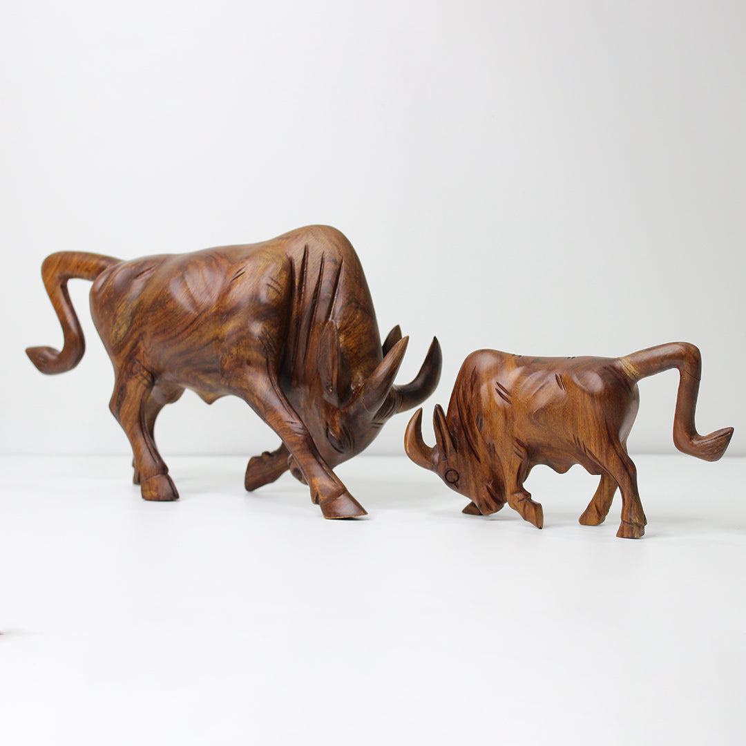 Handcrafted Wooden Bull
