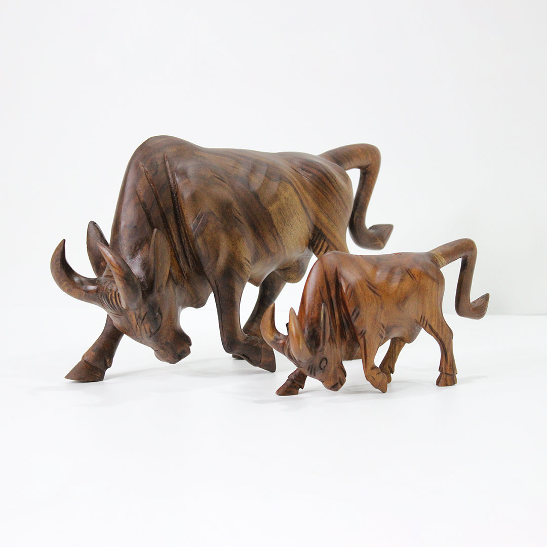 Handcrafted Wooden Bull