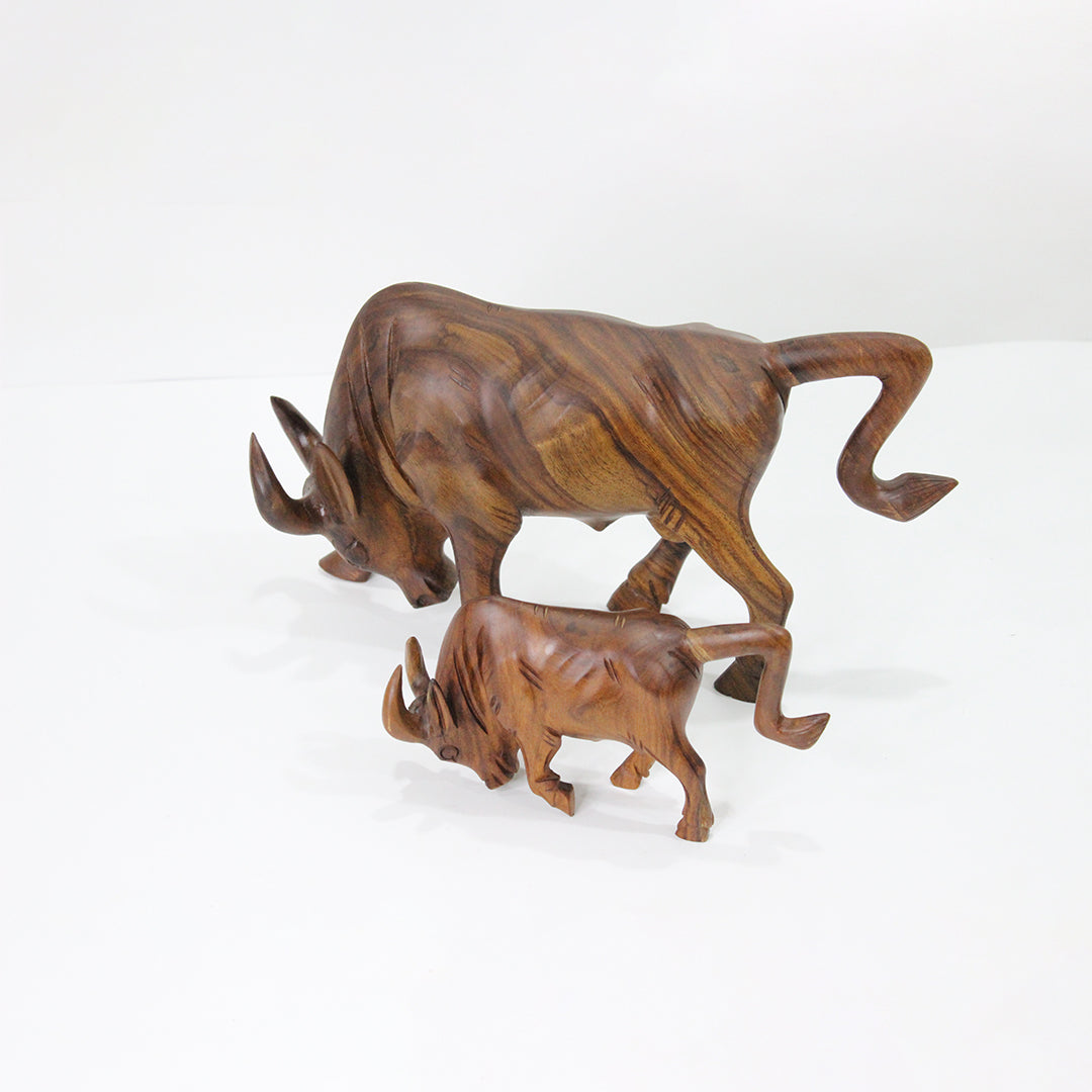 Handcrafted Wooden Bull