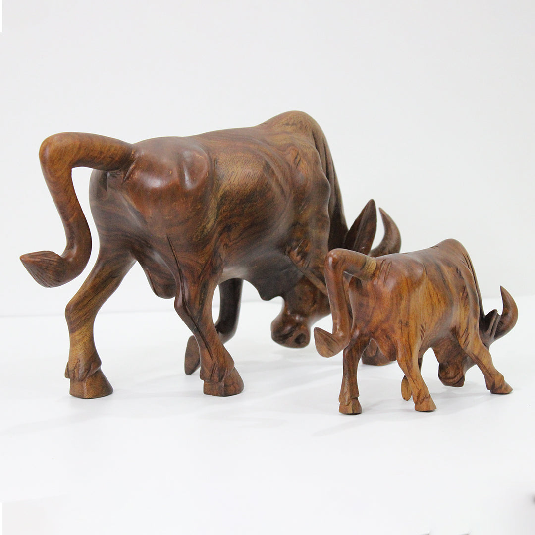 Handcrafted Wooden Bull