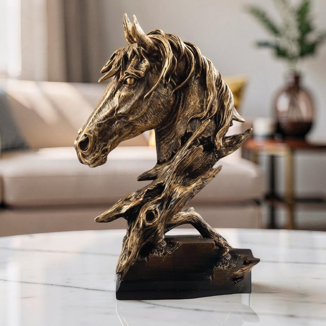 Luxury Resin Horse Sculpture Statue | Western Style Home & Office Decor