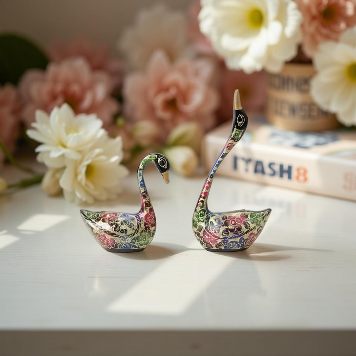 Handmade Brass Duck Pair – Vintage Mid-Century Decor