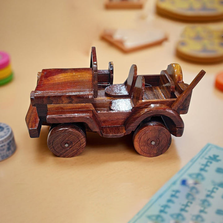 Personalized Wooden Toy Jeep – Baby Boy Gift, Keepsake Birthday Present