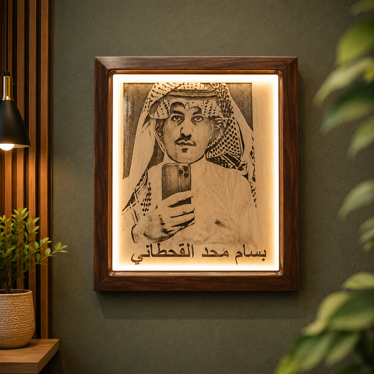 Custom LED Wooden Portrait | Personalized Photo Sign