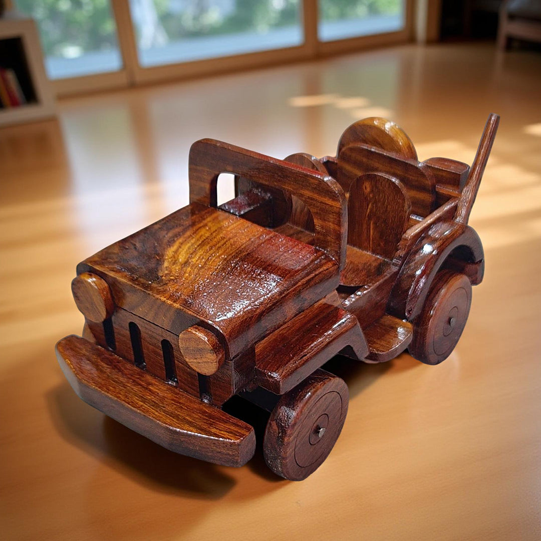 Personalized Wooden Toy Jeep – Baby Boy Gift, Keepsake Birthday Present