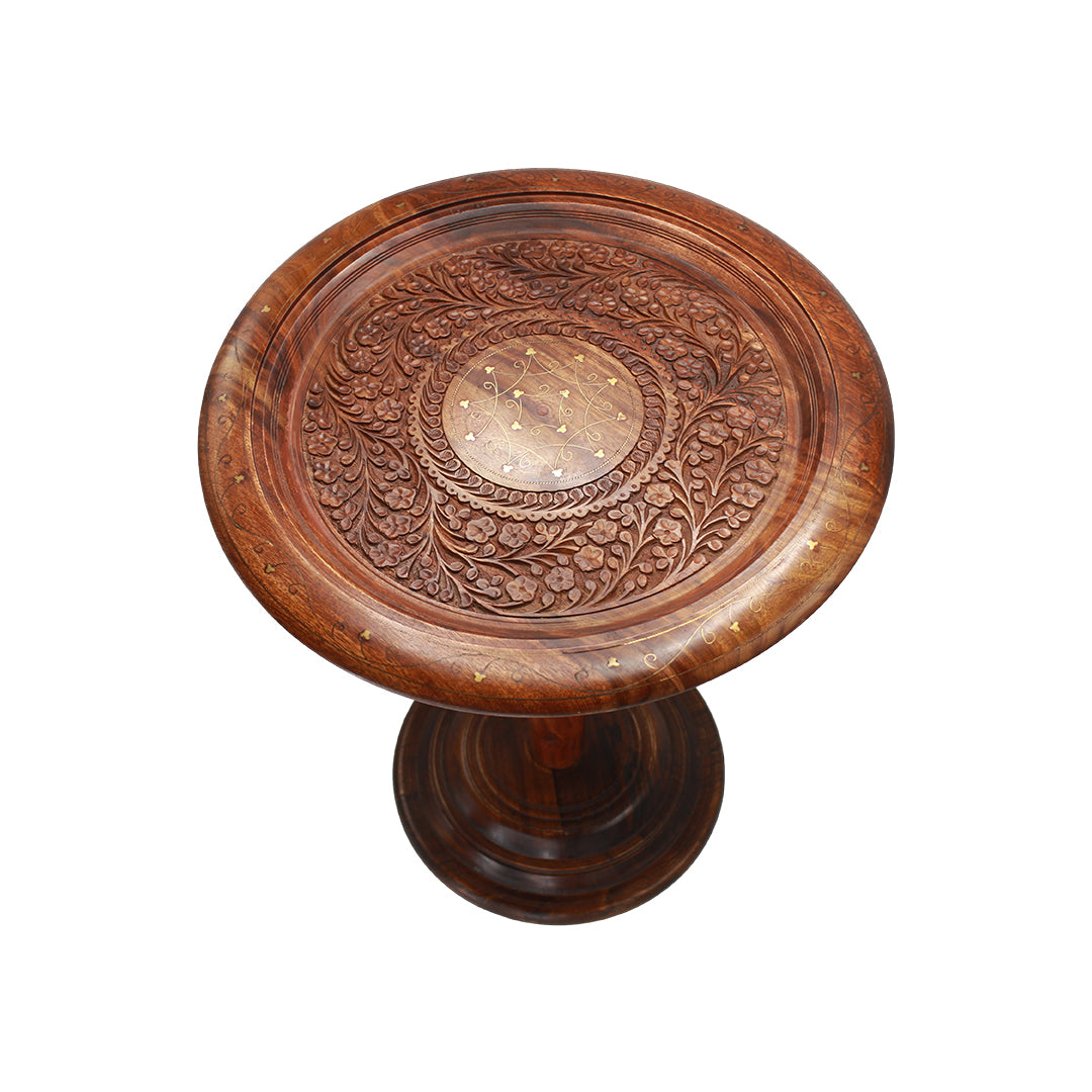 Handcrafted Wooden Brass Coffee Table