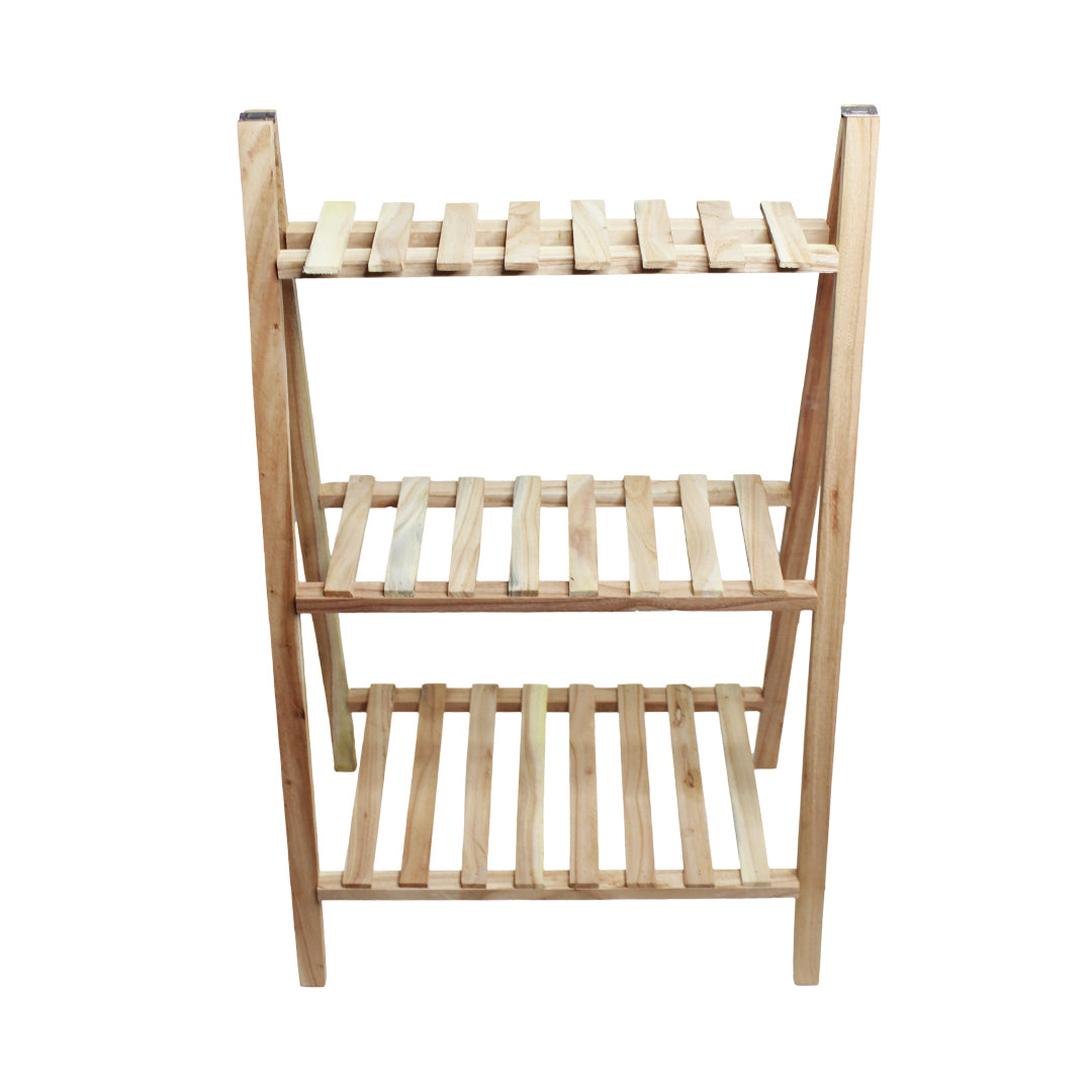 3 Tier Wooden Ladder Shelf – Rustic Wood Bookcase, Bathroom Storage Organizer