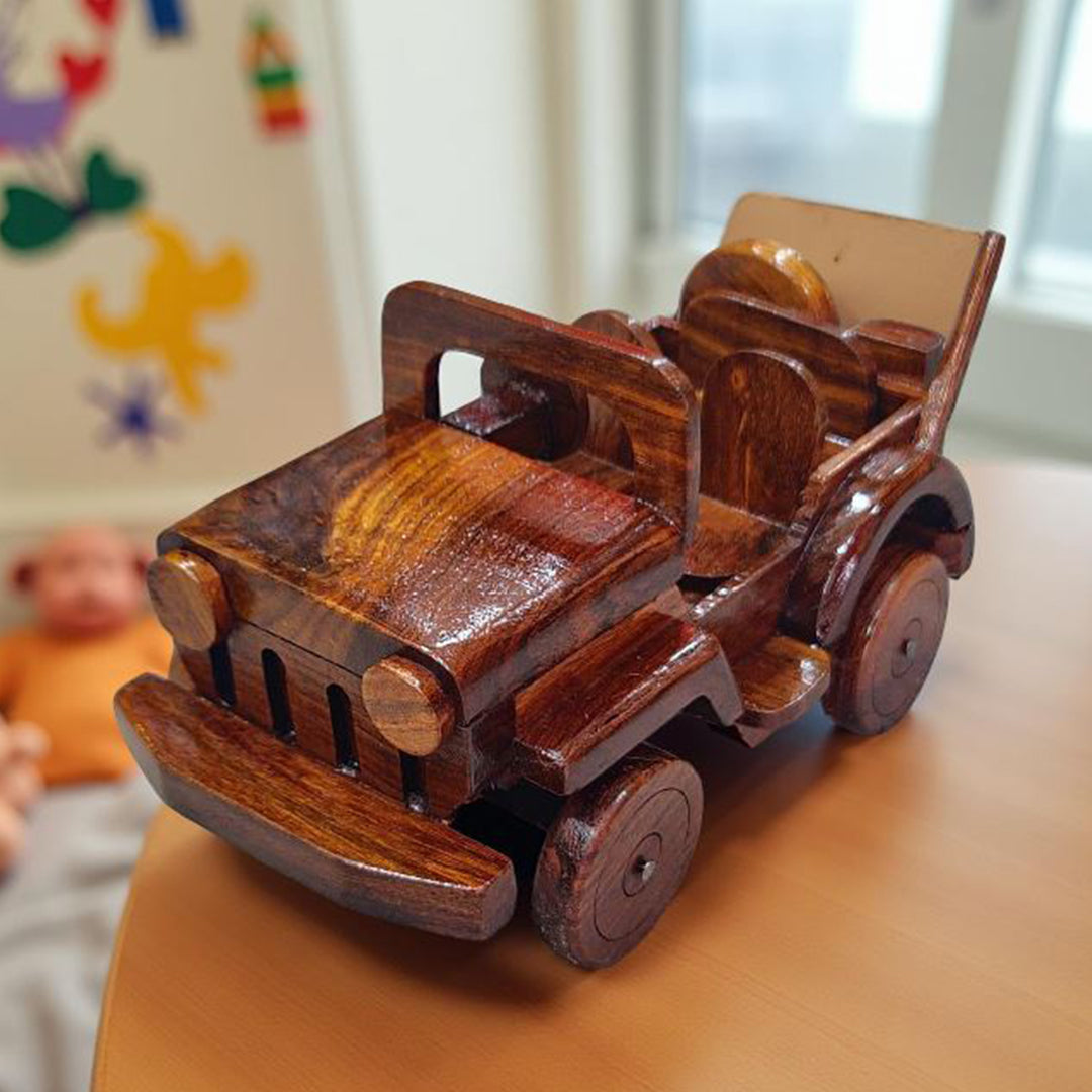 Personalized Wooden Toy Jeep – Baby Boy Gift, Keepsake Birthday Present