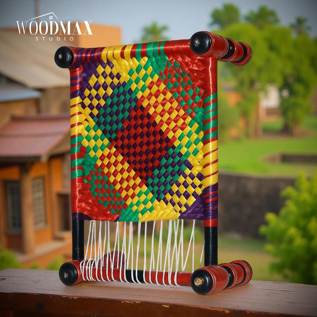 Wooden Miniature Handwoven Charpai / Manji | Colorful Wooden Mini Bed