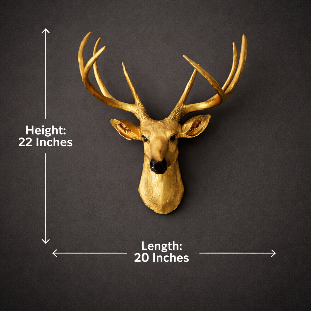 Gold Deer Head Wall Mount Decor , Modern Animal Head Decoration