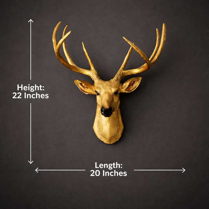 Gold Deer Head Wall Mount Decor , Modern Animal Head Decoration