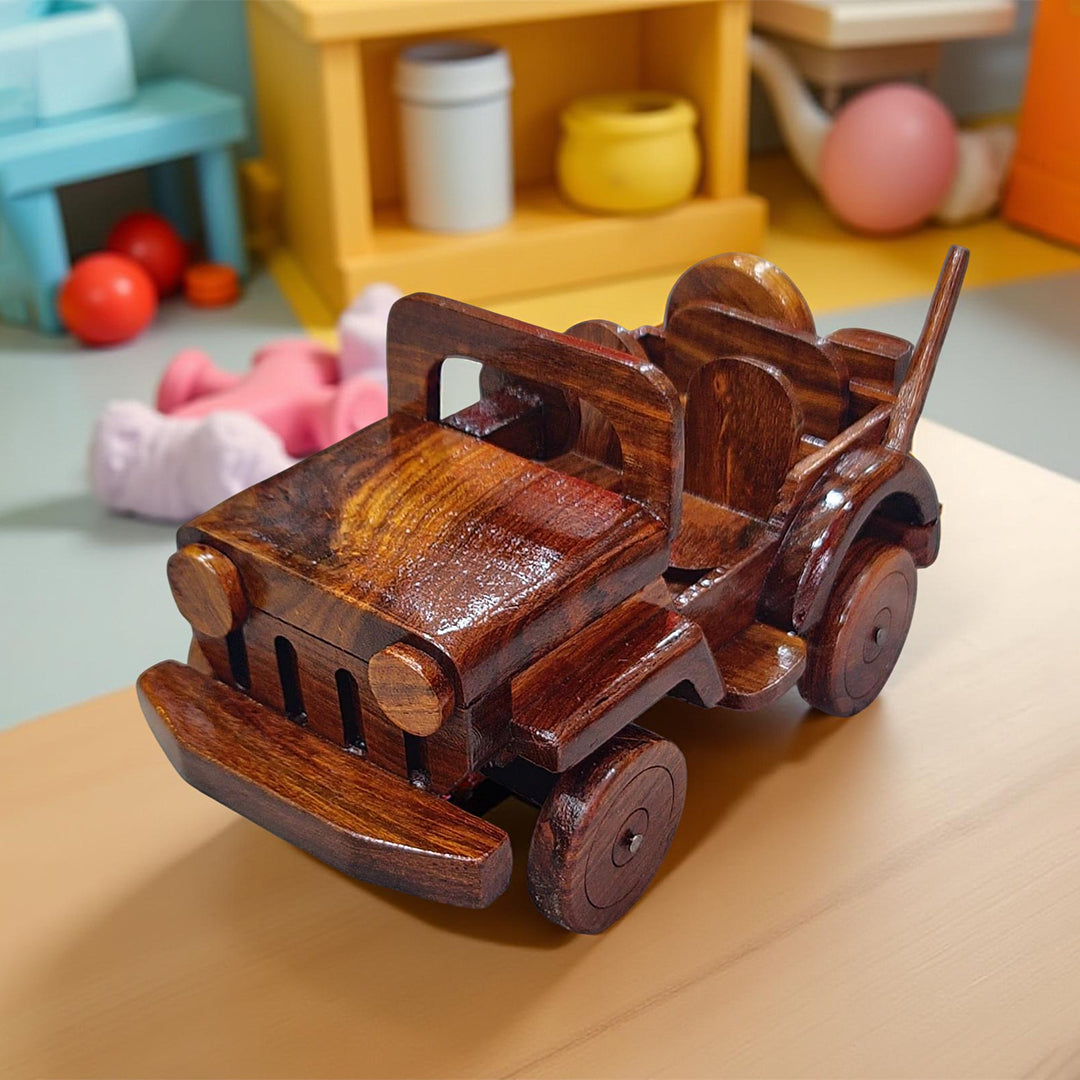 Personalized Wooden Toy Jeep – Baby Boy Gift, Keepsake Birthday Present