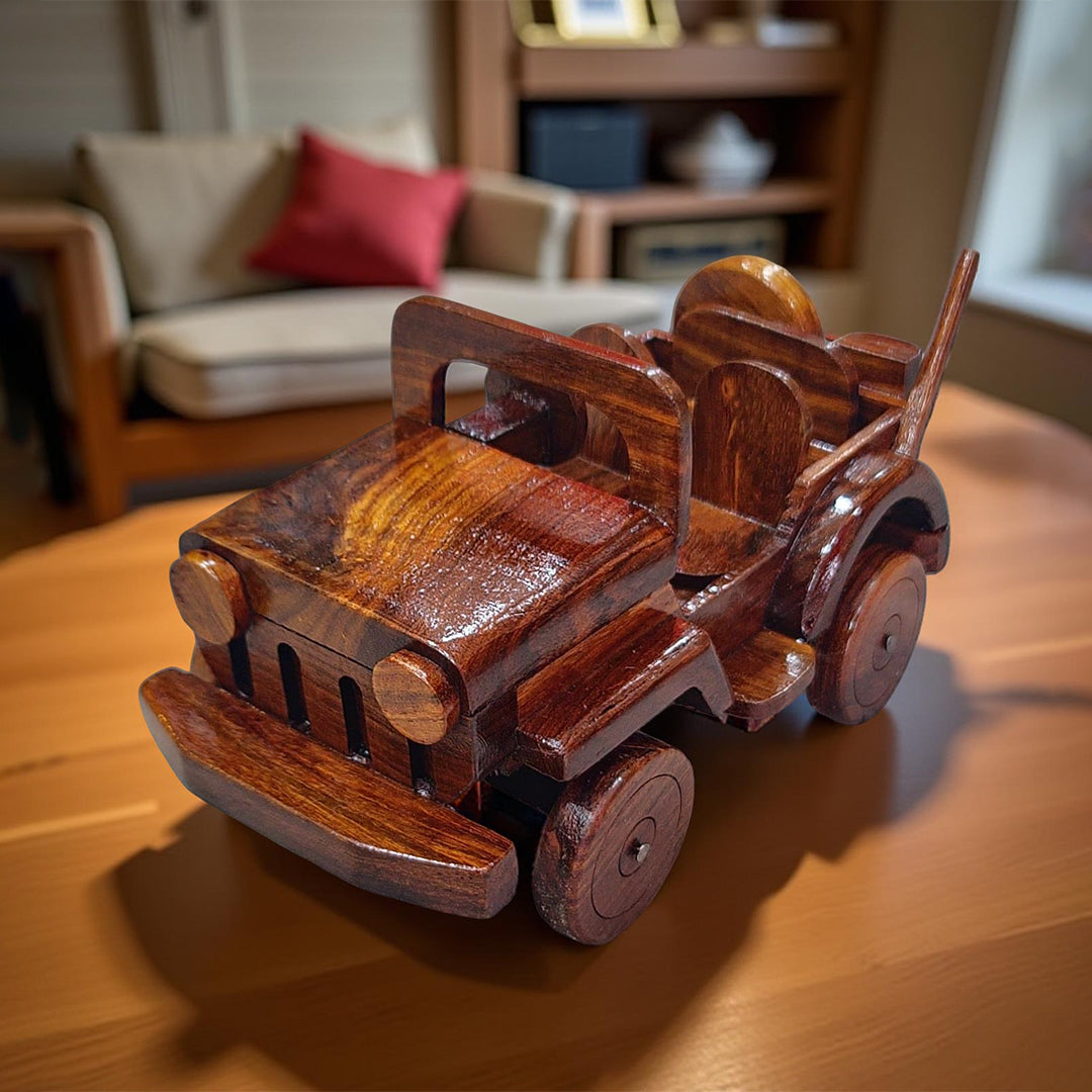 Personalized Wooden Toy Jeep – Baby Boy Gift, Keepsake Birthday Present
