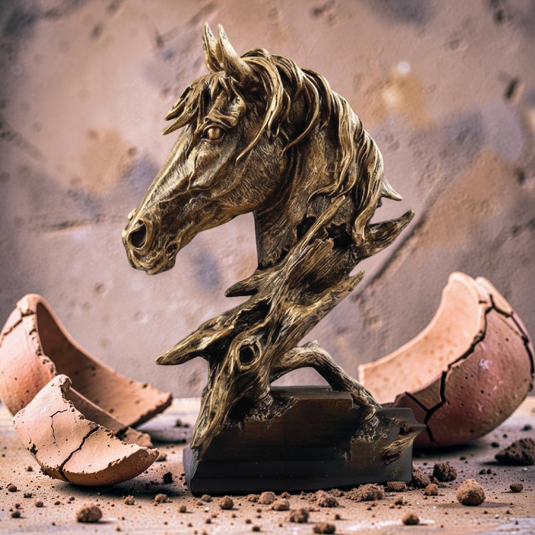 Luxury Resin Horse Sculpture Statue | Western Style Home & Office Decor