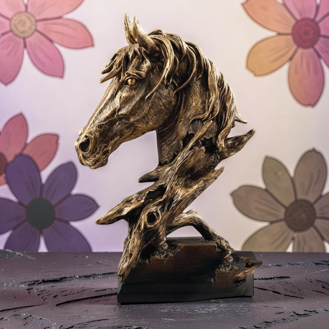 Luxury Resin Horse Sculpture Statue | Western Style Home & Office Decor
