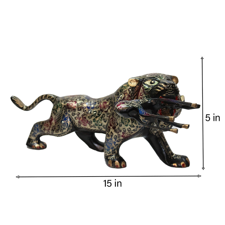 Vintage Brass Lion & Deer Figurine