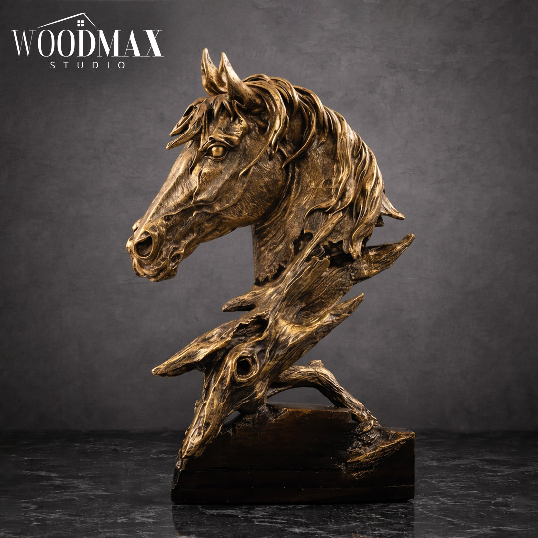 Luxury Resin Horse Sculpture Statue | Western Style Home & Office Decor