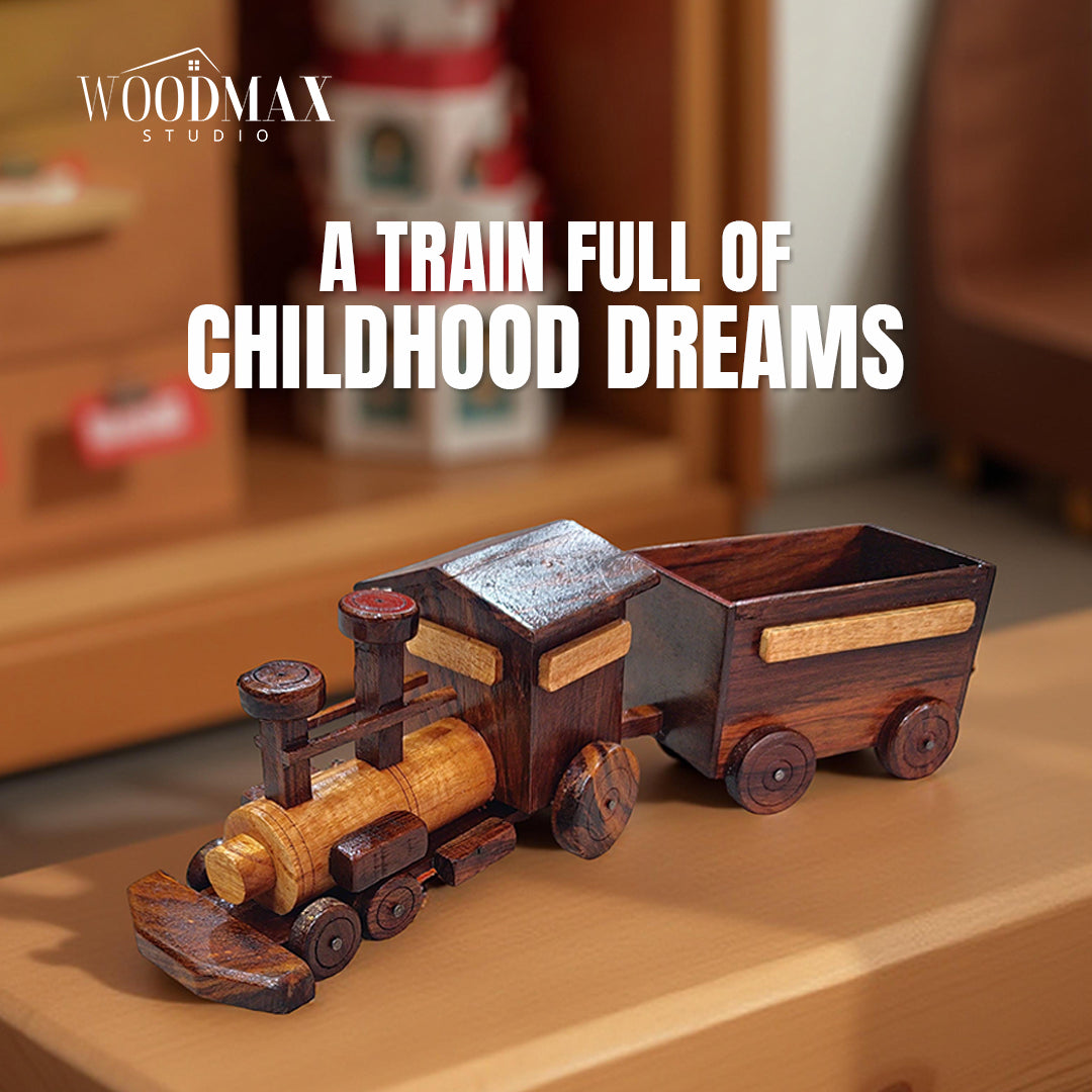 Wooden Toy Train | Handmade Natural Wood Toy  Eco-Friendly Gift for Children