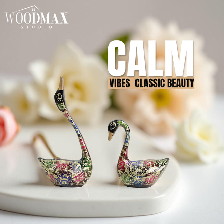 Handmade Brass Duck Pair – Vintage Mid-Century Decor