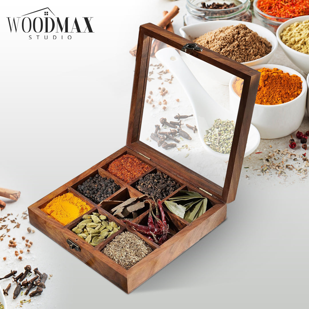 Handcrafted Wooden Spice Box