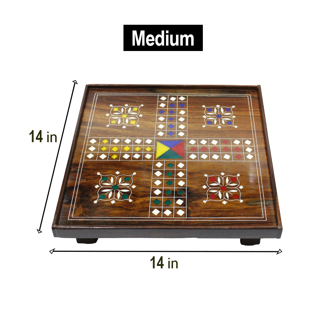 Traditional Handmade Wooden Ludo Game, Family Bead Play, Eco-Friendly