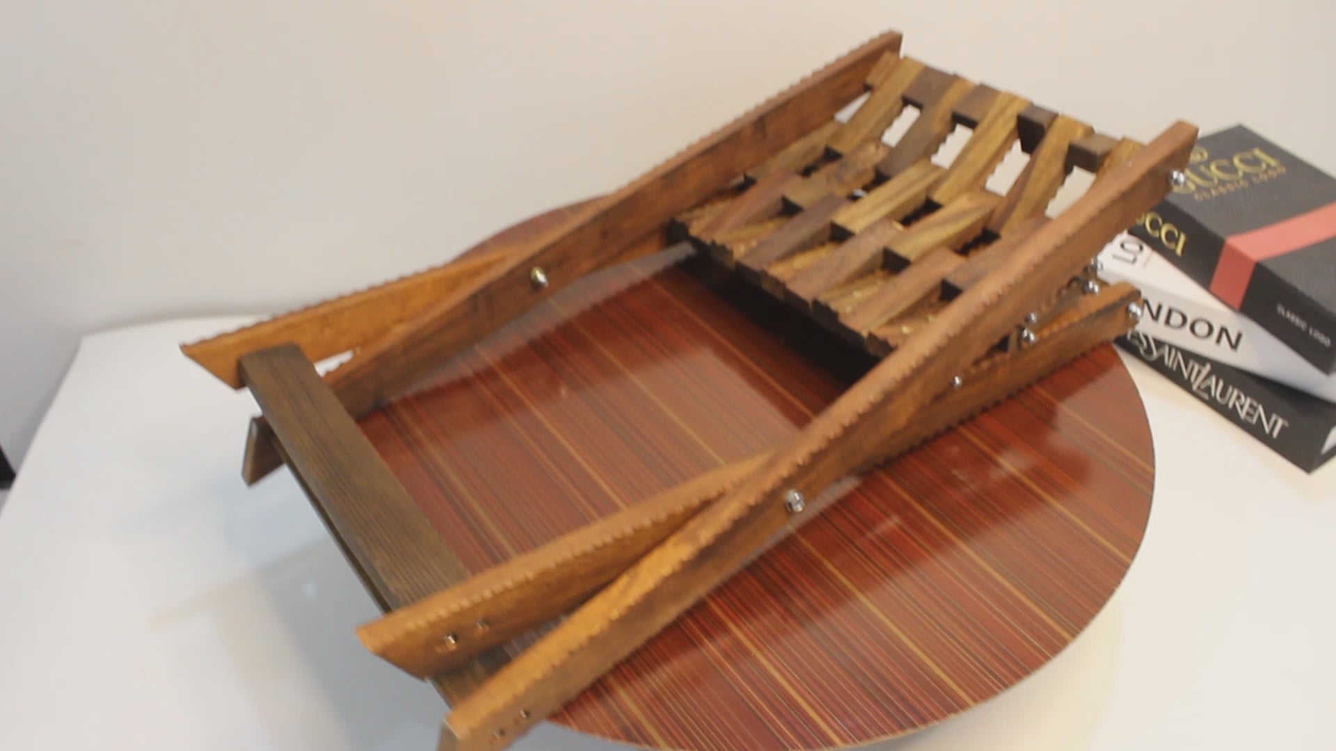 Wooden Folding Stool - Handmade Rustic Stool Farmhouse decor, Compact & Portable