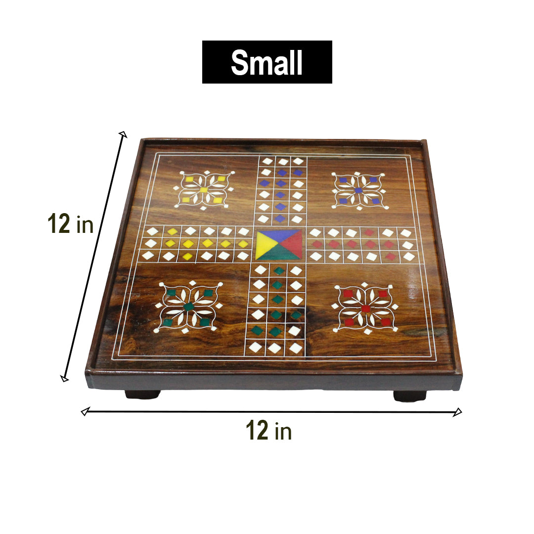 Traditional Handmade Wooden Ludo Game, Family Bead Play, Eco-Friendly