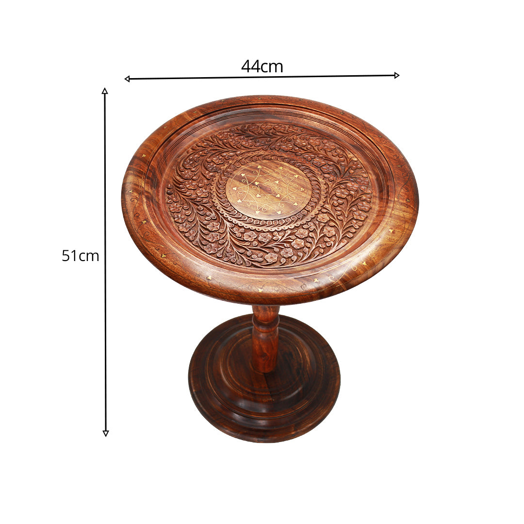 Handcrafted Wooden Brass Coffee Table